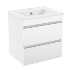 FIESTA комплект меблів 60см білий: тумба підвісна, 2 ящики + умивальник накладний арт 13-01-042A, VOLLE (15-600-01)