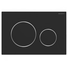 Geberit 115.882.14.1 Sigma20 Клавіша змиву, подвійний змив, легкоочисна поверхня, чорний мат/хром глянець