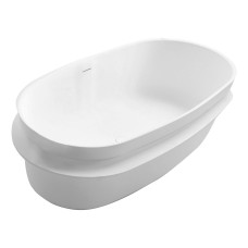 VOLLE Ванна окремостояча кам'яна Solid surface 1630 * 750 * 530мм з поличкою, (12-40-054)