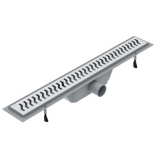 Лінійний трап 600мм, система сухий затвор, з решіткою хвиля, VOLLE (90-22-603)