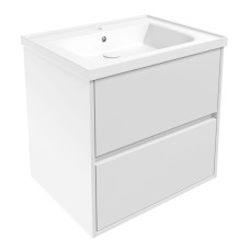 LASKA комплект меблів 65см, білий: тумба підвісна, 2 ящики + умивальник накладний, IMPRESE (f3207W)