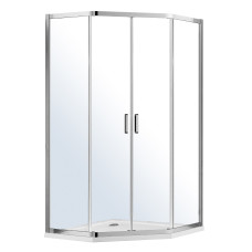 IRIS душова кабіна 5-ти кутна 100*100*211см, з розсувними дверима, в комплекті з піддоном і сифоном, EGER (599-143)