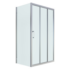 LEXO душова кабiна 100*80*195см з 3х секційними розсувними дверима, прозоре скло 6мм, хром, EGER (599-811/1)