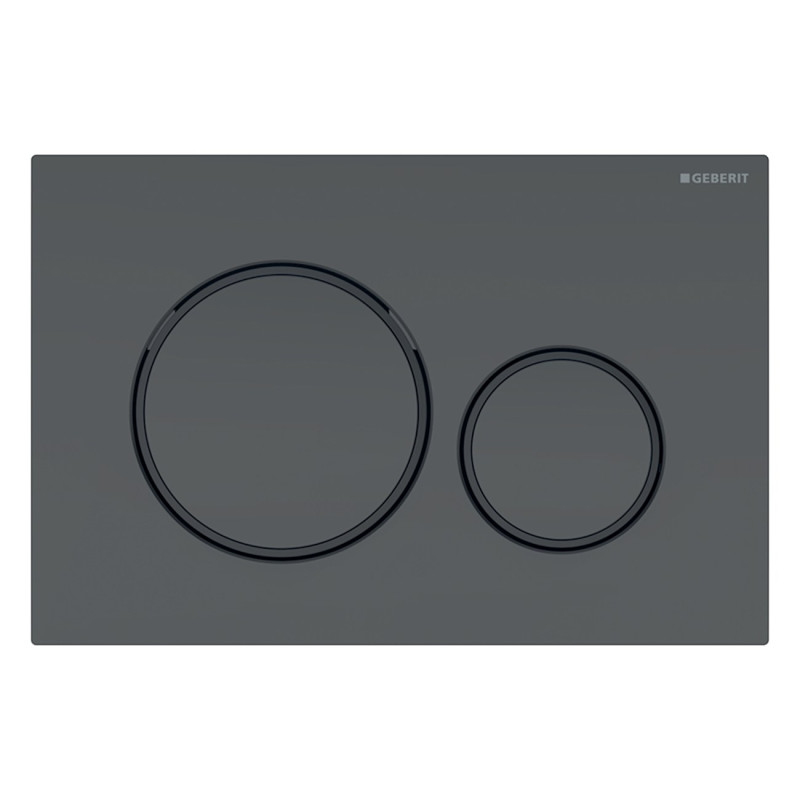 Geberit 115.882.16.1 Sigma20 Клавіша змиву, подвійний змив, легкоочисна поверхня, чорний мат/ чорний