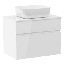 BLATNA L комплект меблів 80см, білий: тумба підвісна, зі стільницею, 2 ящики + умивальник накладний, IMPRESE (f32108W)