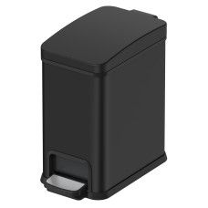 VOLLE Відро для сміття прямокутне 8л, з педаллю, чорне, (14-08-67B)