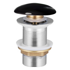 Донний клапан click-clack з чорною керамічною кришкою, латунь, 1 1/4, VOLLE (90-00-77Bl)