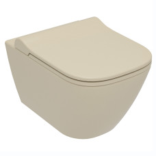 SOLO Rimless унітаз підвісний, сидінння тверде Slim slow-closing 51*35,5*33 см, колір капучино мат, VOLLE (13-55-111Capp)