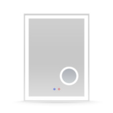 Дзеркало прямокутне 60*80см, з підсвічуванням, диммером, підігрівом дзеркала, з лінзою 5X, VOLLE (16-13-600M)