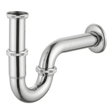 Сифон для умивальника трубний, латунь, 1 1/4", патрубок Ø32 мм, cromo, VOLLE (9000.094301)