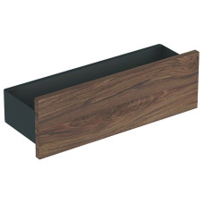 SMYLE SQUARE полка настінна 45*14,8*15см, лава/з порошковим покрыттям матовий, оріх темний/меламін зі структурою дерева, GEBERIT (500.362.JR.1)