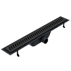 Лінійний трап 600мм, система сухий затвор, з решіткою хвиля, de la noche, VOLLE (9000.202604)