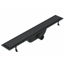 Трап водовідвідний лінійний з цілісною решіткою 800мм, чорний, IMPRESE (d4480BC)