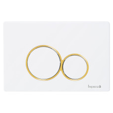 IMPRESE i7117, клавіша змиву, білий глянець, вставка золото, пластик, IMPRESE (i7117PW)