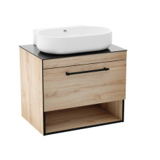 BLACK EDGE тумба подвесная 70см со столешницей 1 ящик, дуб, IMPRESE (f32117OK(1))