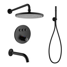 SMART CLICK система душова прихованого монтажу, термостат 3 функції, форма R (ZMK101901238+ZMK101901217+ZMK101901218+ZMK101901228), чорний, IMPRESE (ZMK101901227)