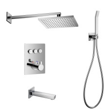 IMPRESE SMART CLICK система душова прихованого монтажу, термостат 3 функції, форма Q (ZMK101901235+ZMK101901220+ZMK101901221+ZMK101901230), хром, (ZMK101901229)