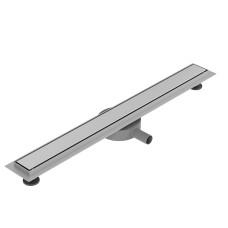 MASTER LINEA Pura лінійний трап 800мм, комбінований затвор, поворотний сифон, патрубок Ø40/50, з решіткою під плитку, cepillado cromo, VOLLE (9046.211814)