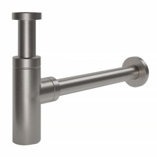 Сифон для умивальника з циліндричною колбою, латунь, 1 1/4, патрубок Ø32 мм, cepillado níquel, VOLLE (9000.094202)