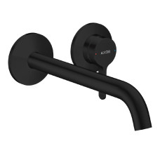 AXOR ONE змішувач для умивальника 220, одноважільний, зі зливним гарнітуром, прихованого монтажу, чорний матовий, AXOR (48120670)