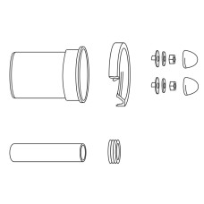 IMPRESE комплект патрубків підвісного унітазу, наливна труба Ø45 180мм, зливна труба Ø90 250мм, гайки, кришки, IMPRESE (IN037137)