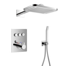 SMART CLICK система душова прихованого монтажу, термостат 3 функції, форма Q (ZMK101901101(NO:1-2)+ZMK101901101(NO:2-2)+ZMK101901235+ZMK101901221), хр, IMPRESE (ZMK101901245)