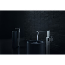 AXOR EDGE змішувач для умивальника, одноважільний, підлоговий, зі зливним гарнітуром push-open, Diamond cut, хром, AXOR (46041000)