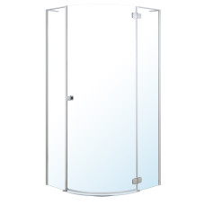 BENITA Right душова кабіна 90*90*190см напівкругла, розпашна, профіль cromo, скло прозоре 8 мм, без піддону, VOLLE (1017.114600R(2 коробки))