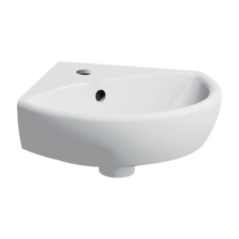 Geberit 500.326.01.5 Selnova Кутова раковина , з 1 отв.під змішувач, з переливом, колір білий глянець