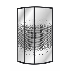 TISZA BN душова кабіна 90*90*200см, на дрібному піддоні (артикул 599-0909R), профіль чорний, скло "Negy", EGER (599-021BN)