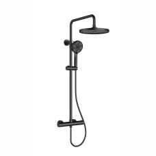 CENTRUM AR система душова (термостат для душу, душ d250 мм ABS, лійка 3 режими, шланг 1700 мм PVC), чорний матовий, IMPRESE (T-15261AR)