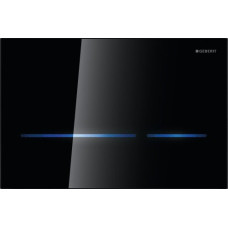 SIGMA80 SQUARE система керування електронна, живлення від мережі,зі змивною клавішею (Sigma 8 см), безконтактне змивання, чорний/скло, GEBERIT (116.092.SG.6)