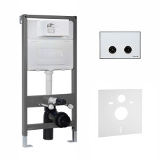 IMPRESE i1614, інсталяція для унітазу пневматична 4в1 (інсталяція, кріплення, прокладка, клавіша), білий, пластик, IMPRESE (i1614)