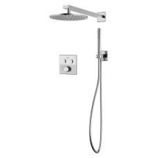 DEIRA система душова прихованого монтажу (термостат 2 функції, душ d250 мм латунь, лійка стік латунь 1 режим, шланг 1500 мм PVC), хром, IMPRESE (ZMK1224010480)