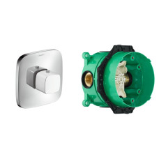 PURAVIDA Термостат для ванни ПМ, цвет белый+IBOX universal прихована частина для змішувача, HANSGROHE (15772400+01800180)