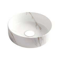 VOLLE PIEDRA умывальник накладной 34,6*34,6*12см, светлый мрамор, VOLLE (1301.005131)