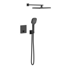 BILOVEC Click система душова прихованого монтажу (термостат 2 функції, душ 320*210 мм ABS, лійка 3 режими, шланг 1500 мм PVC), чорний матовий, IMPRESE (t04800910SAC)