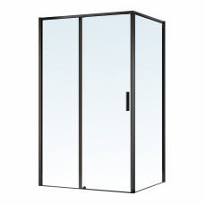 OSSER душевая кабина 120*80*195см прямоугольная, раздвижная профиль черный мат, стекло прозрачное, IMPRESE (s6400601TR)