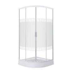 TISZA WS душевая кабина 90*90*200см, с поддоном 15см (артикул 599-0909R), профиль белый, стекло "Spagetti", EGER (599-021-S)