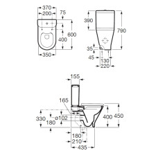 LEGACY Round Rimless компакт у комплекті: унітаз, бачок 3/4.5, сидіння Slim із системою плавного опускання, ROCA (A34D0N0000)