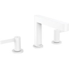 FINORIS змішувач для умивальника 110, одноважільний, на 3 отвори зі сливним набором, білий матовий, HANSGROHE (76033700)