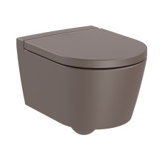 INSPIRA ROUND Rimless унитаз подвесной CPT 37*48*44см, горизонтальный выпуск, без сиденья, цвет кофе, ROCA (A346528660)