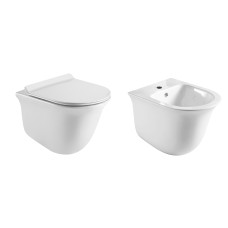 Комплект: AVILA унитаз подвесной Rimless, c сидением +AVILA биде подвесное, VOLLE (13-66-051+13-66-052)