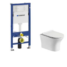 VOLLE Набор инсталляционный: CADIZ унитаз подвесной, сиденье Slim slow-closing, 458.103.00.1 DUOFIX Basic инсталляция для унитаза, без клавиши, (1339.001000+458.103.00.1)