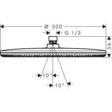 RAINDANCE ALIVE S верхній душ 300мм, 1 режим, колір полірованне золото, HANSGROHE (24520990)