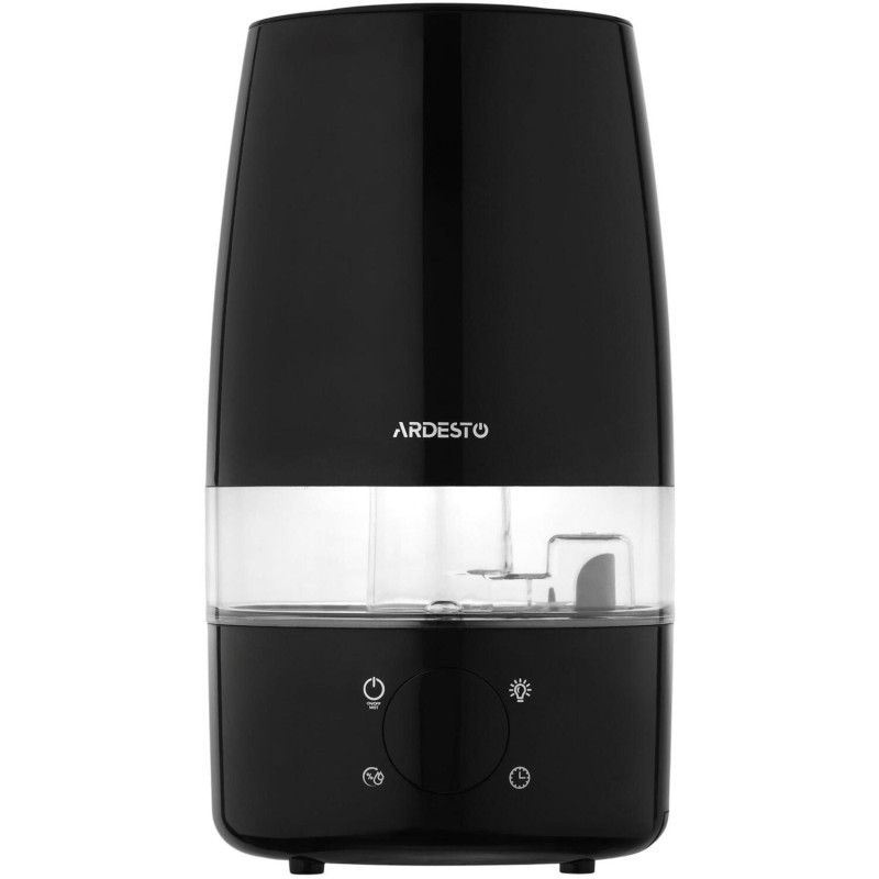 ARDESTO Зволожувач повітря ультразвуковий, 30м2, 4л, 300мл/г, електр. кер-ння, пульт ДК, верх. залив води, дисплей, чорний (USH-H-4B)