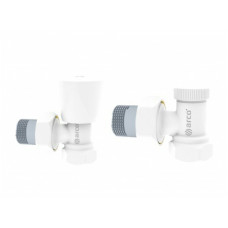 Комплект кранів для рушникосушки кутовий ARCO1/2" (Білі) (KCM22B)