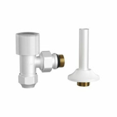 Кран радіаторний нижній 1/2" кутовий правосторонній БІЛИЙ для металопл. (5991990311191)