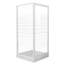 Душова кабіна FRIDA 90*90*190 см + мілкий піддон 15см, профіль білий,скло"Frezek" (599-151-15)