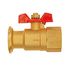 Запірний шаровий кран з латуні з фланцем під накидну гайку FL х ВР 1" (M61810)